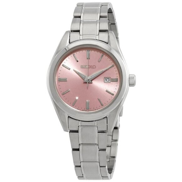 NWT Authentic Seiko Quartz Pink Dial Women's Watch - Picture 1 of 3